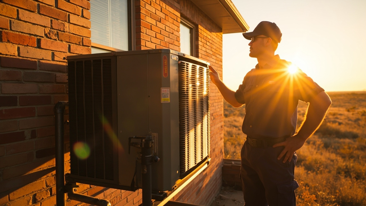 Ac Blowing Warm Air Skilled Hands At Work