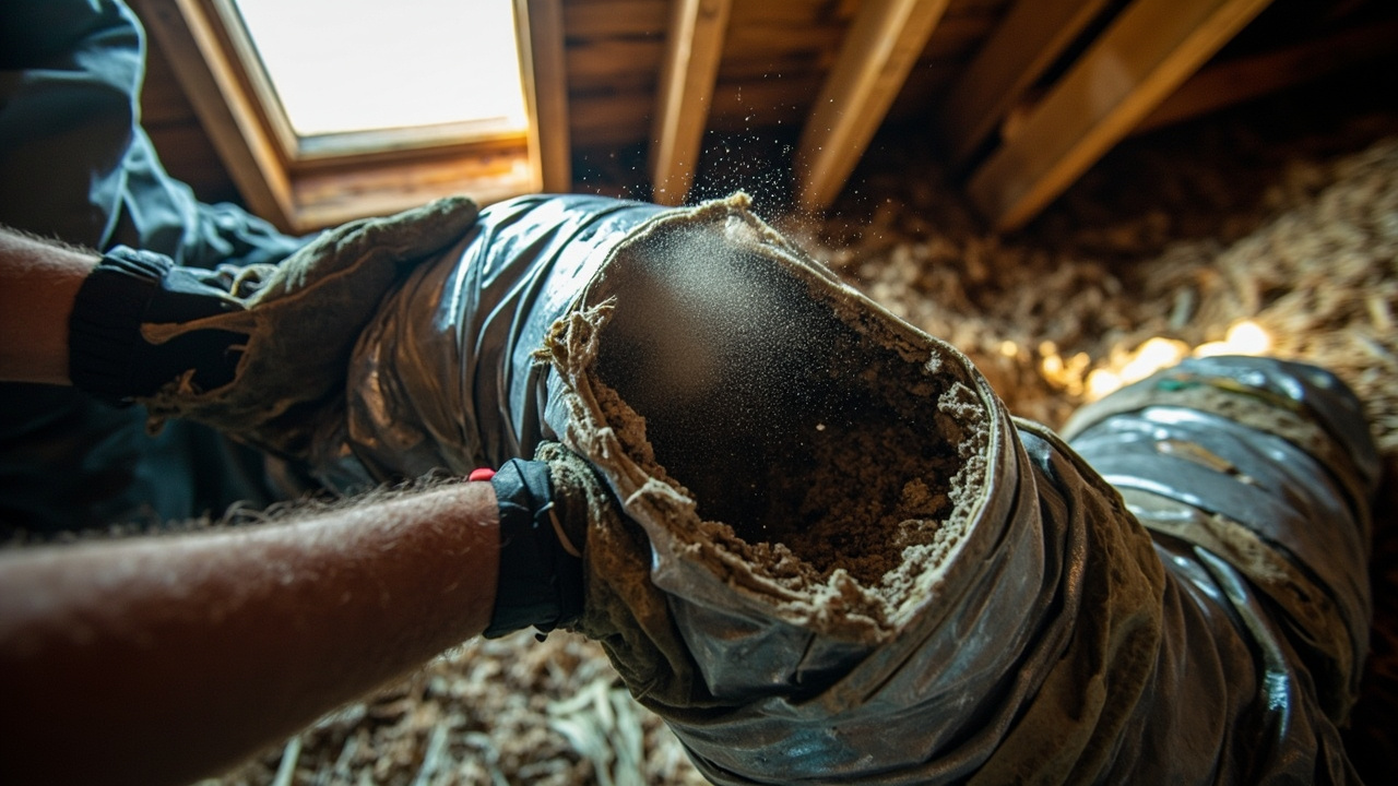 Air Duct Cleaning Technician Diagnosing The Problem