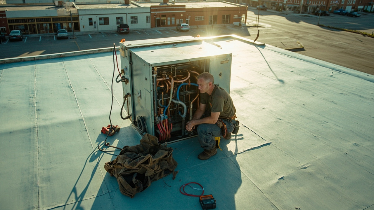 Emergency Commercial Hvac Repair Team On The Job