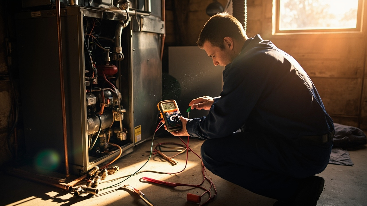Furnace Blowing Cold Air Team On The Job