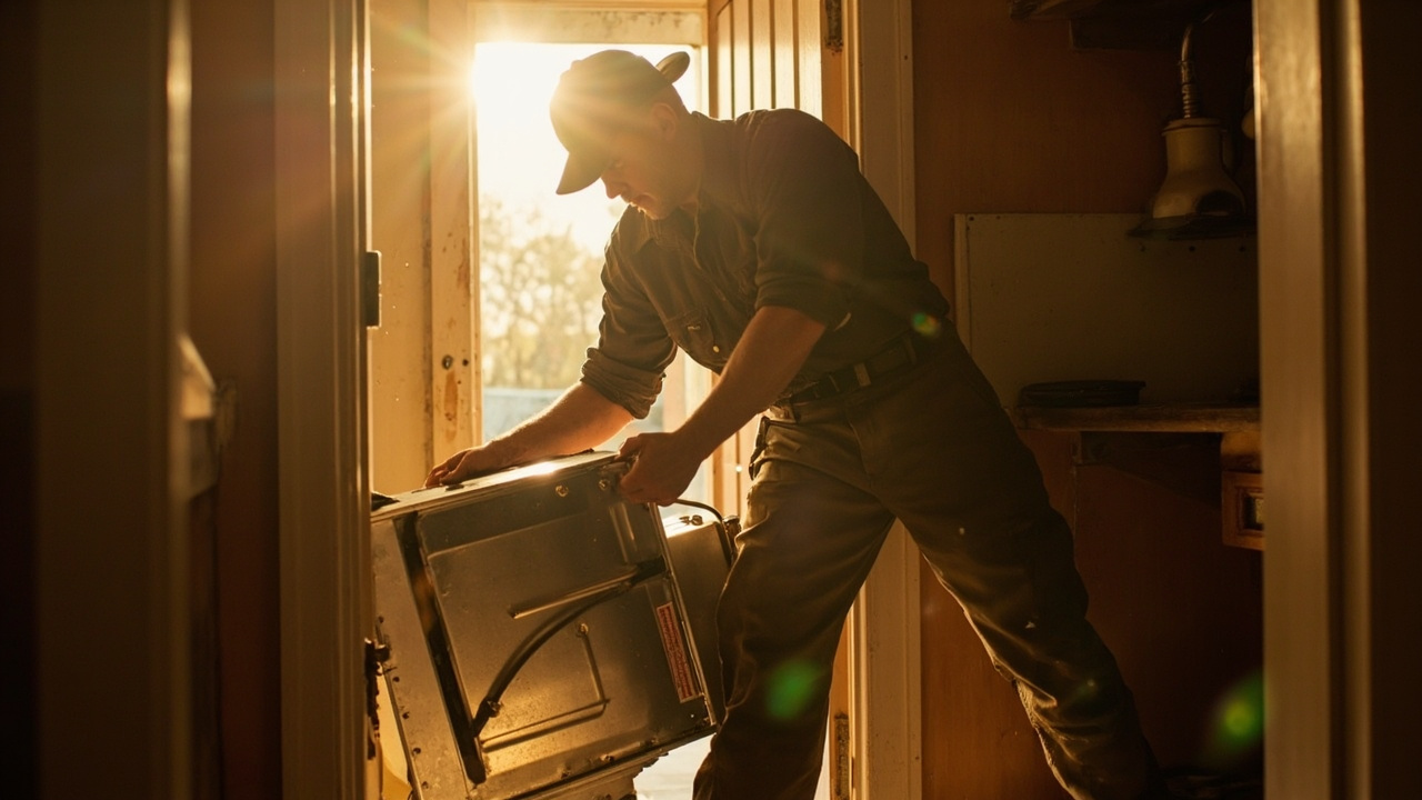 Furnace Installation And Replacement Team On The Job