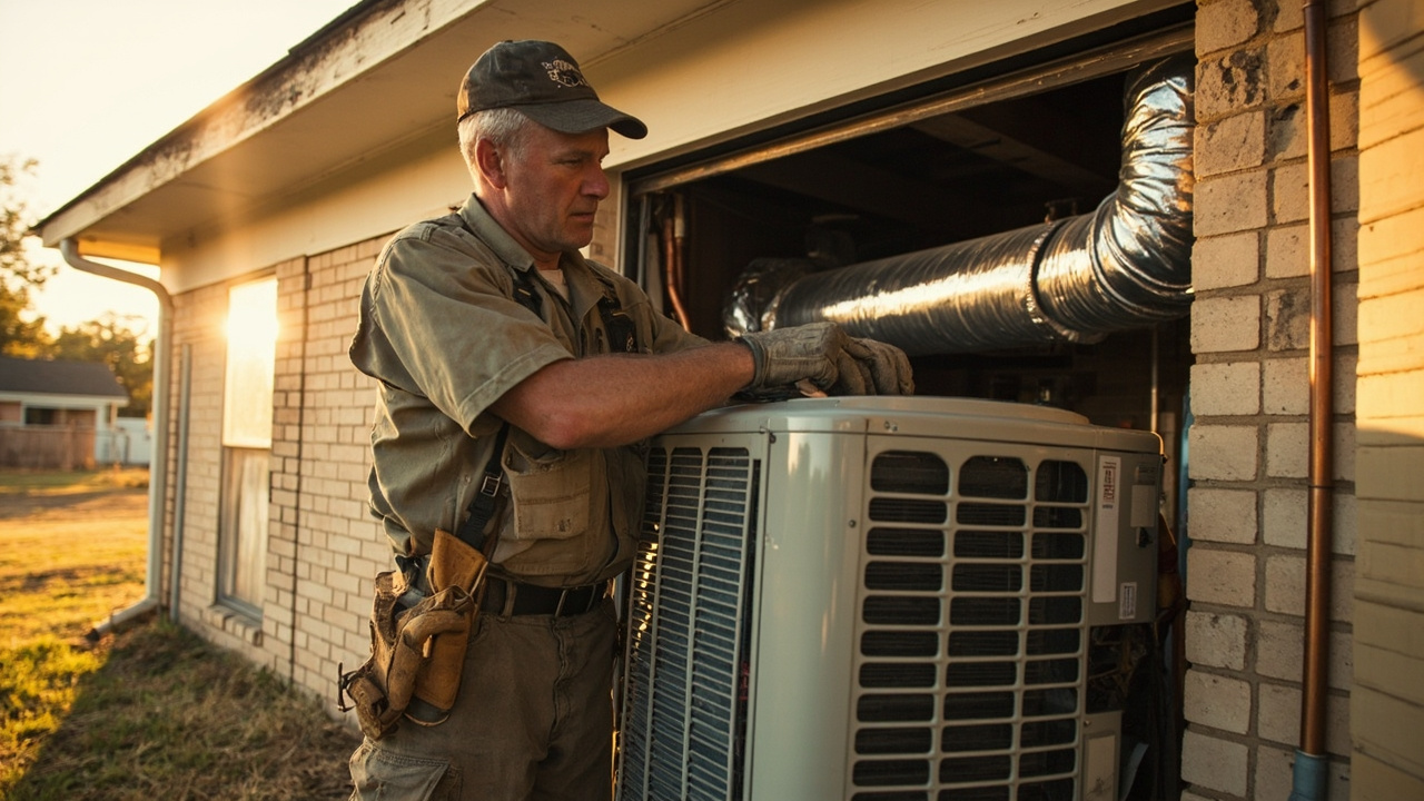 Heat Pump Installation Team On The Job