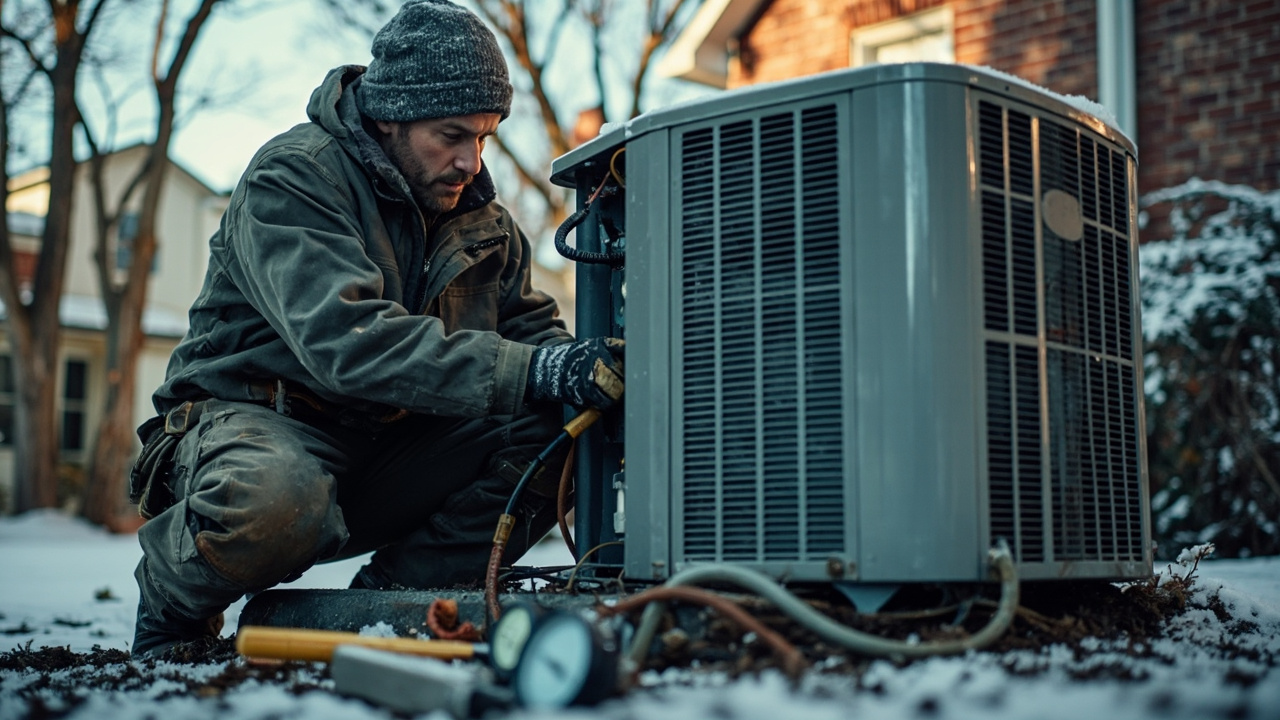 Heat Pump Repair Technician At The Front Door