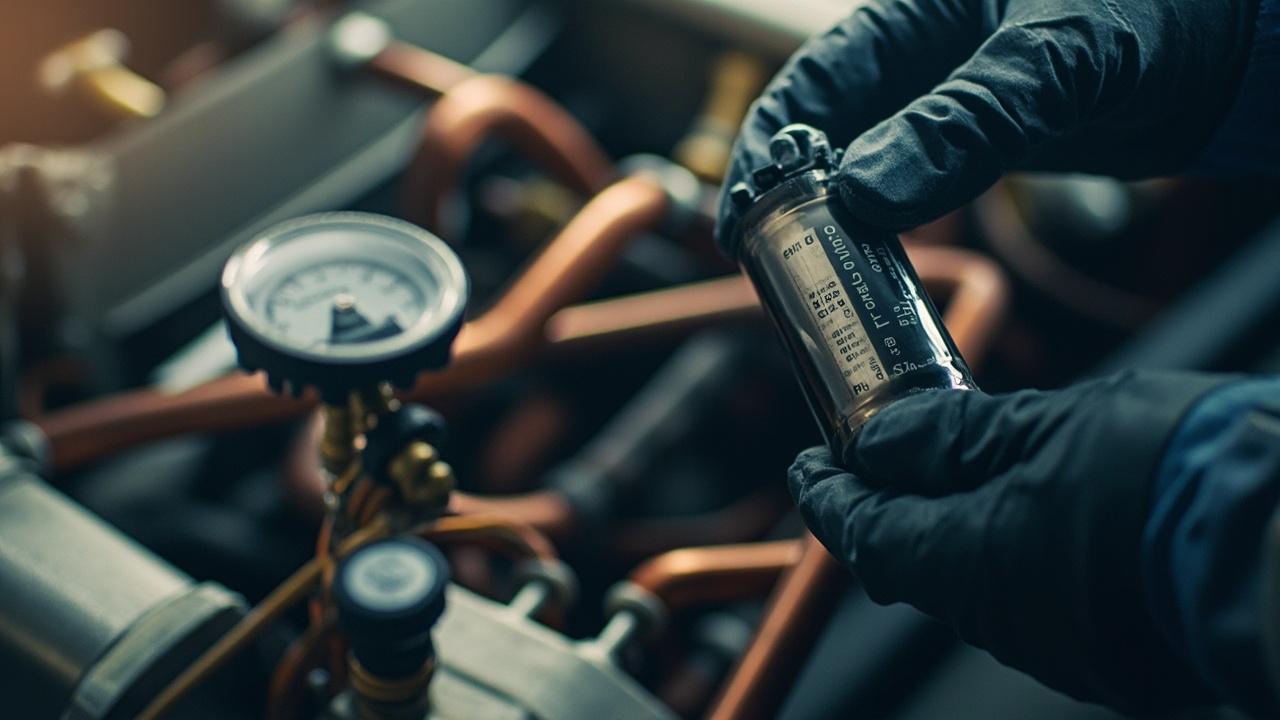 Heat Pump Repair Technician Diagnosing The Problem