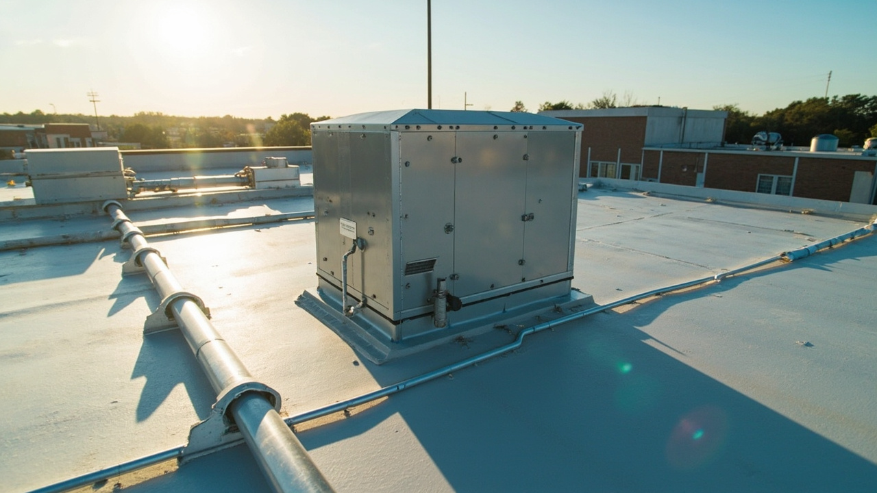 Rooftop Unit Installation And Service Repair Work In Progress