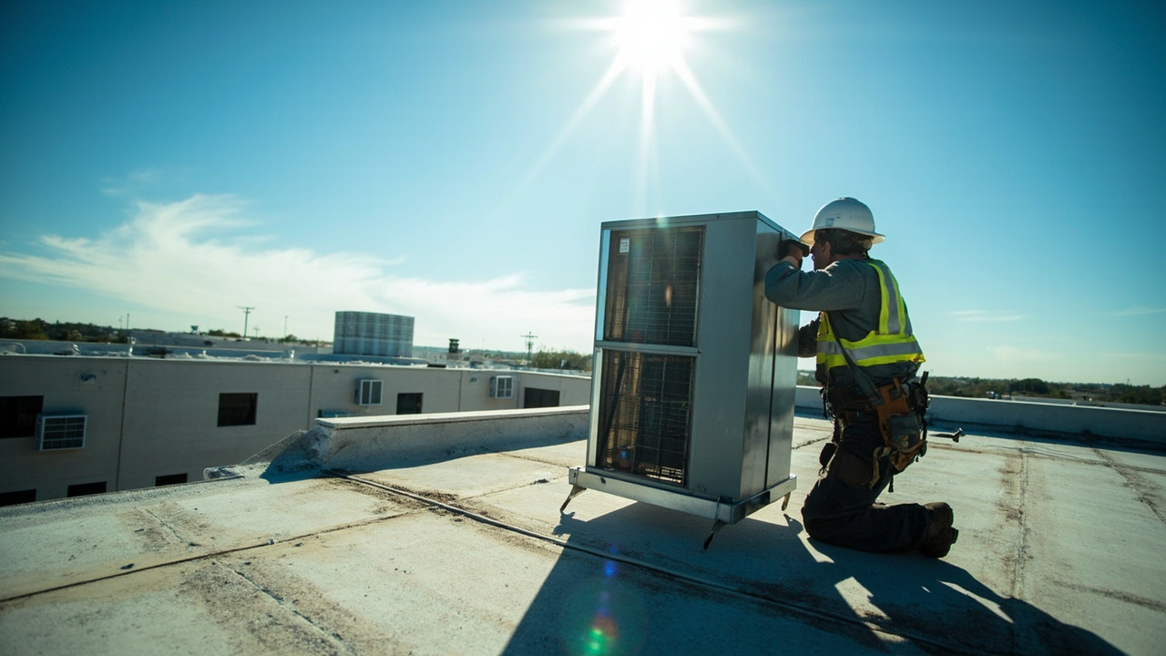Vrf System Installation Service Truck At The Curb